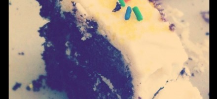 chocolate cake white fristing sprinkles